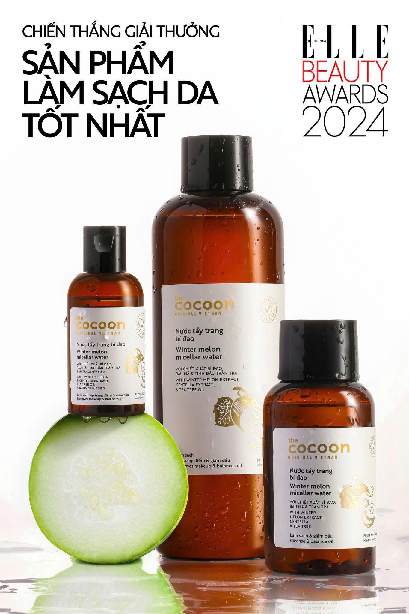 Combo Cocoon 4 món Tẩy trang bí đao + SRM nghệ + Tẩy da chết cà phê + Mask nghệ - Tặng Gel tắm