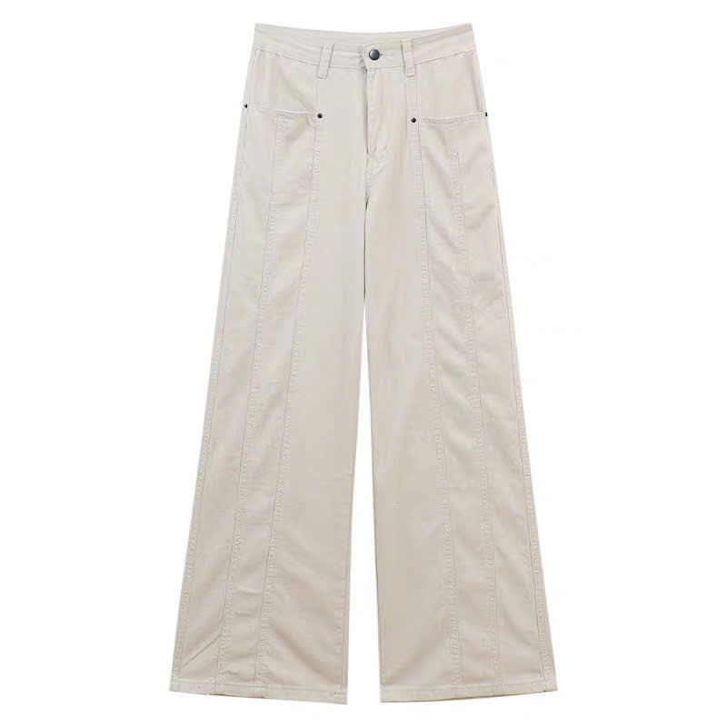 Quần kaki ống suông túi đứng viền nổi