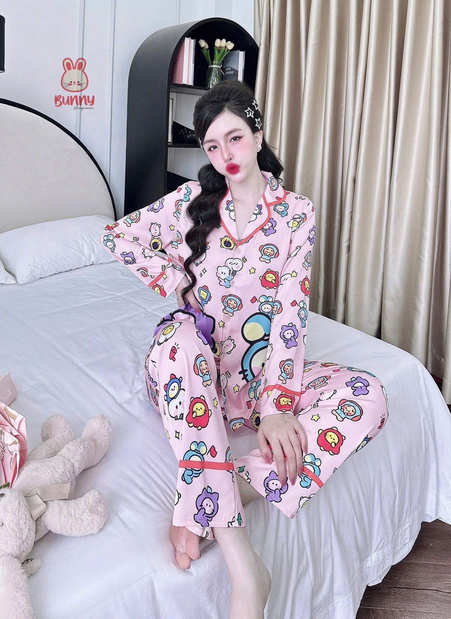 Bộ ngủ pijama tay dài quần dài BUNNY