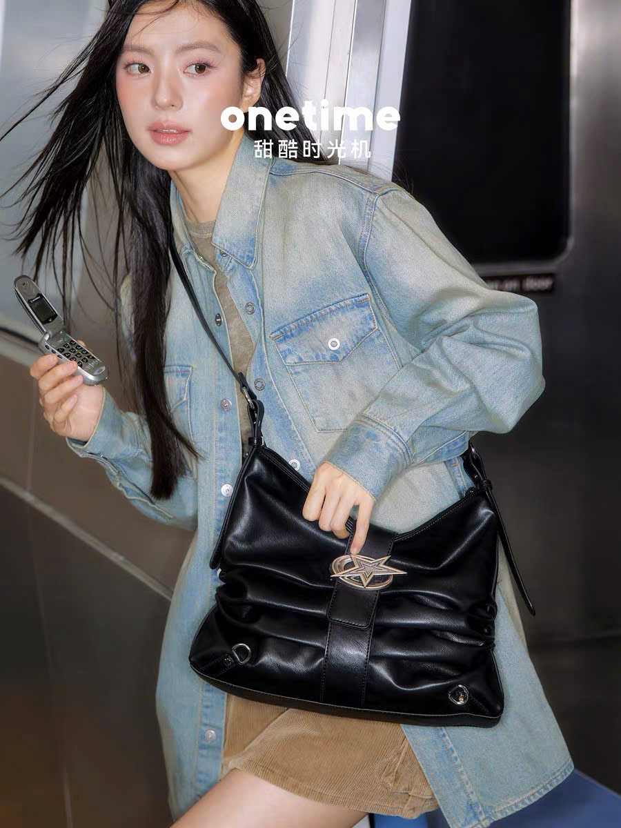 Túi đeo vai da nhún thời trang Onetime