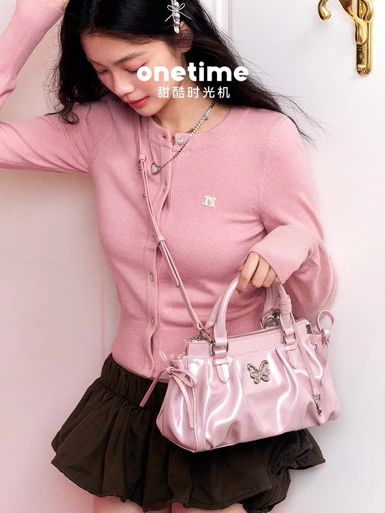 Túi xách tay kèm dây đeo vai hình bướm barbie y2k Onetime