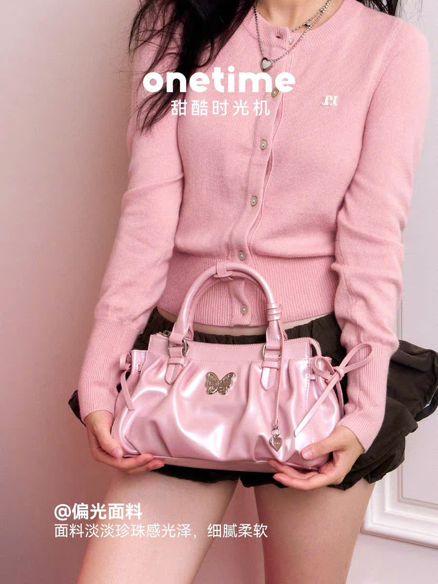 Túi xách tay kèm dây đeo vai hình bướm barbie y2k Onetime