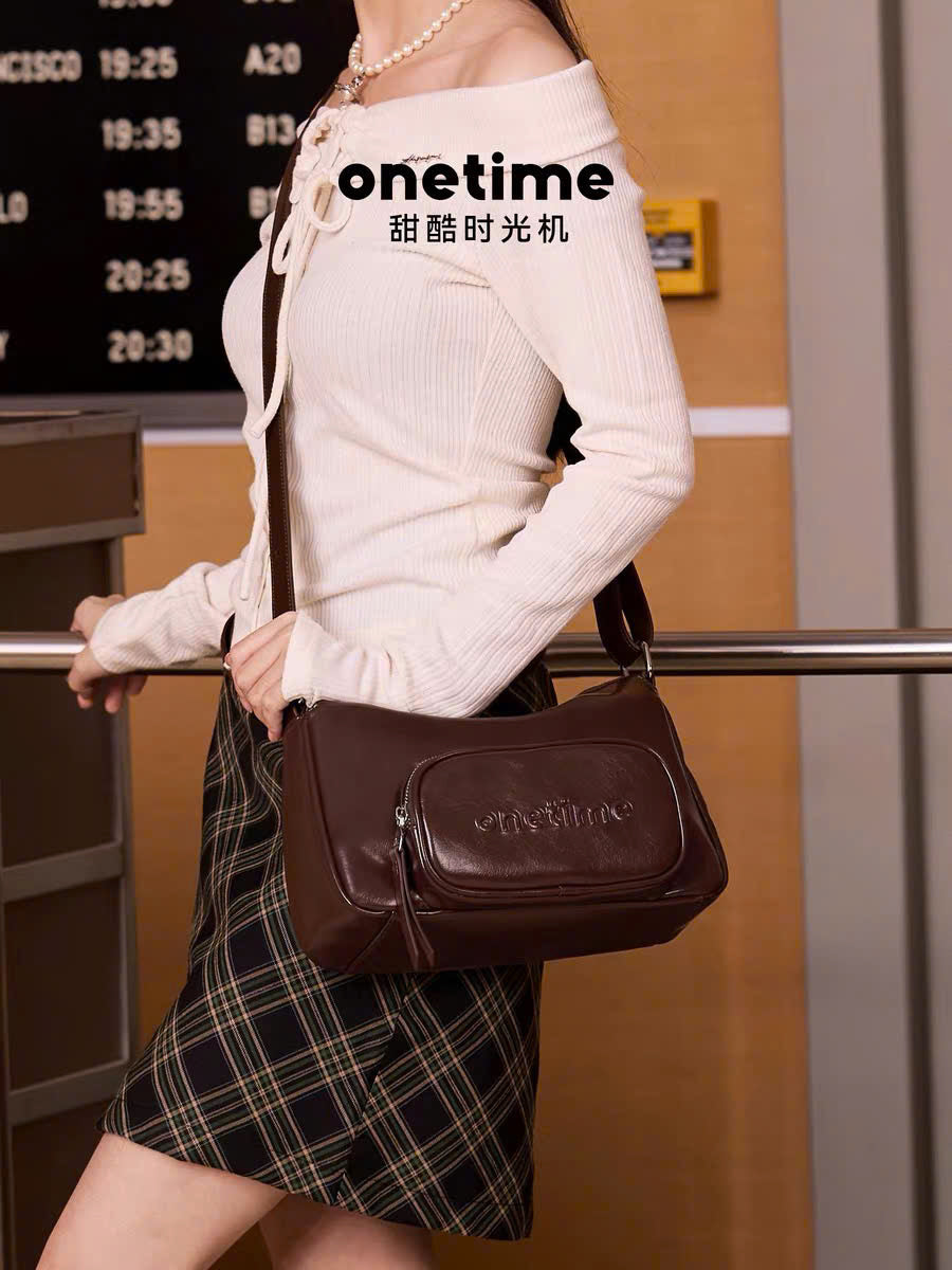 Túi da đeo vai có ngăn ngoài Onetime