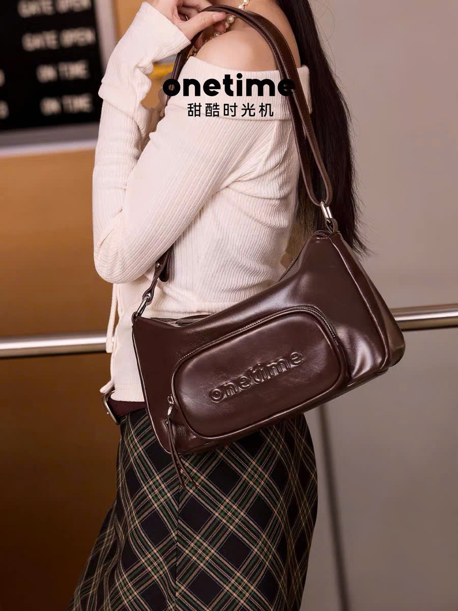 Túi da đeo vai có ngăn ngoài Onetime