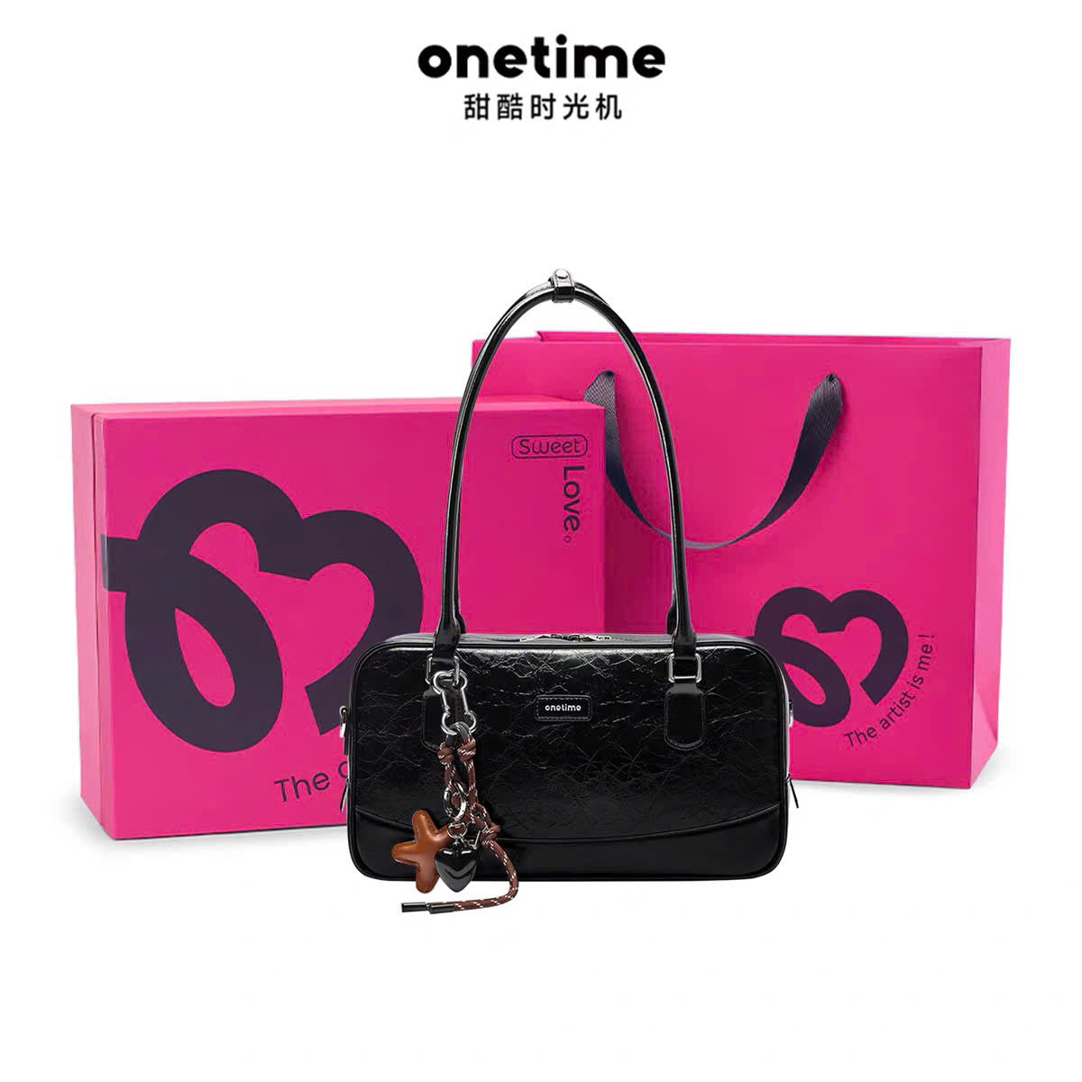 Túi da đeo vai form chữ nhật 2 dây đeo Onetime