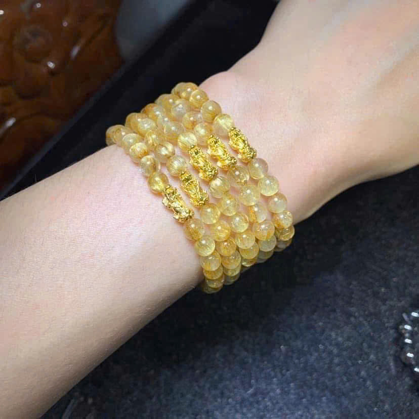 Vòng tay chuỗi thạch anh tóc vàng
