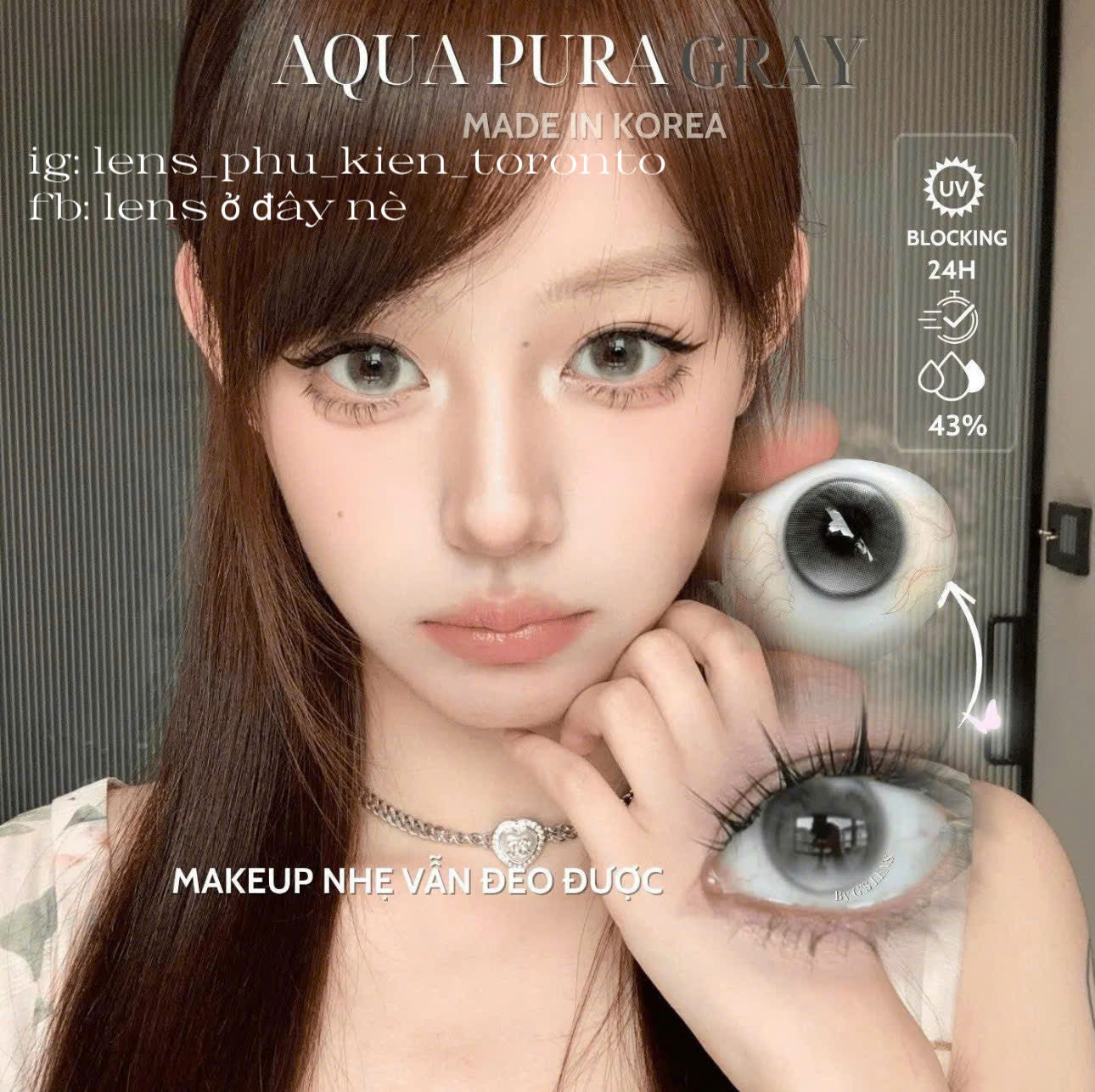 Contact Lens cao cấp - Aqua Pura Gray