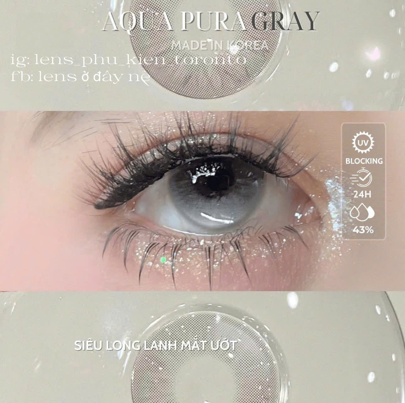 Contact Lens cao cấp - Aqua Pura Gray
