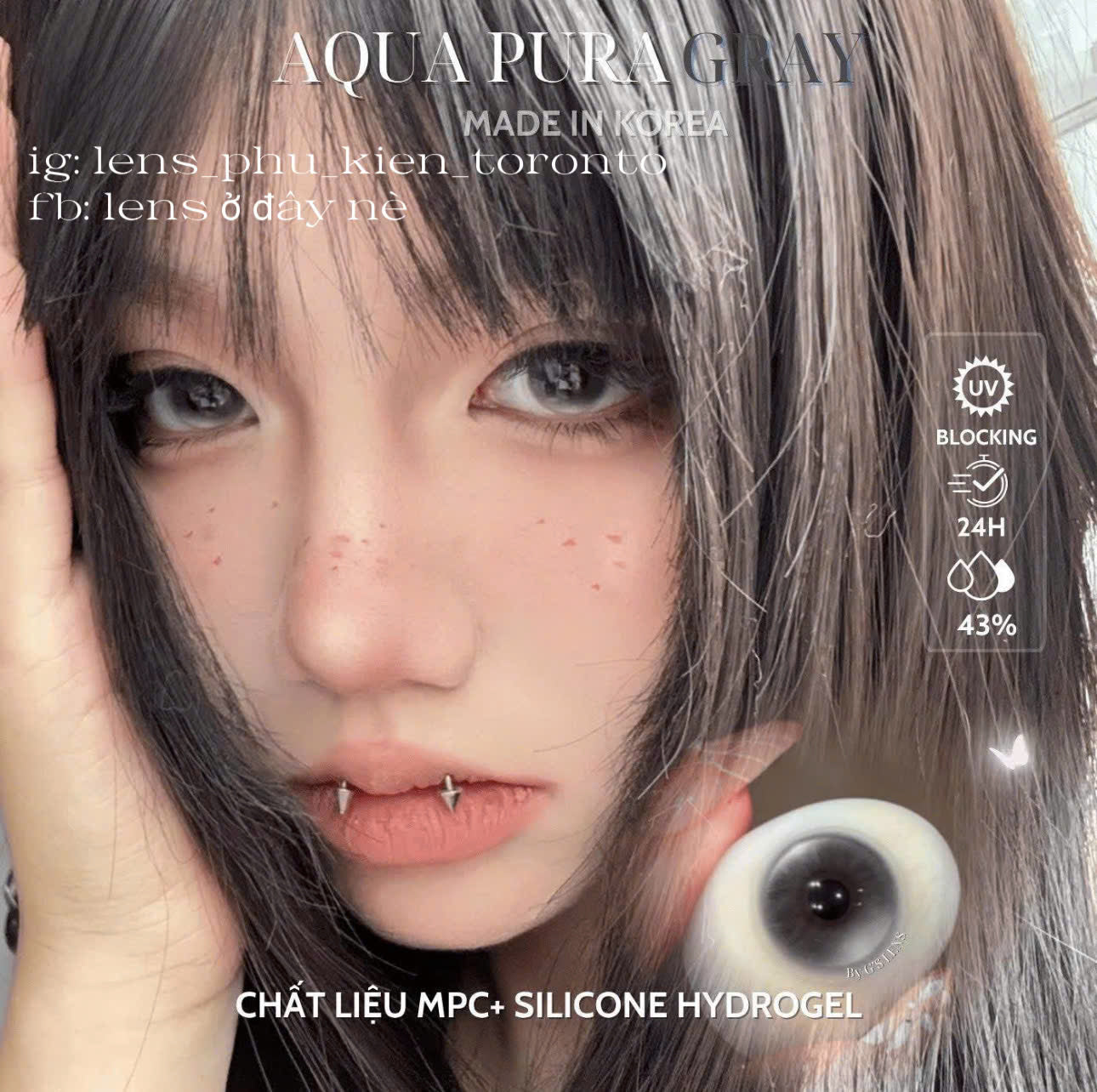 Contact Lens cao cấp - Aqua Pura Gray