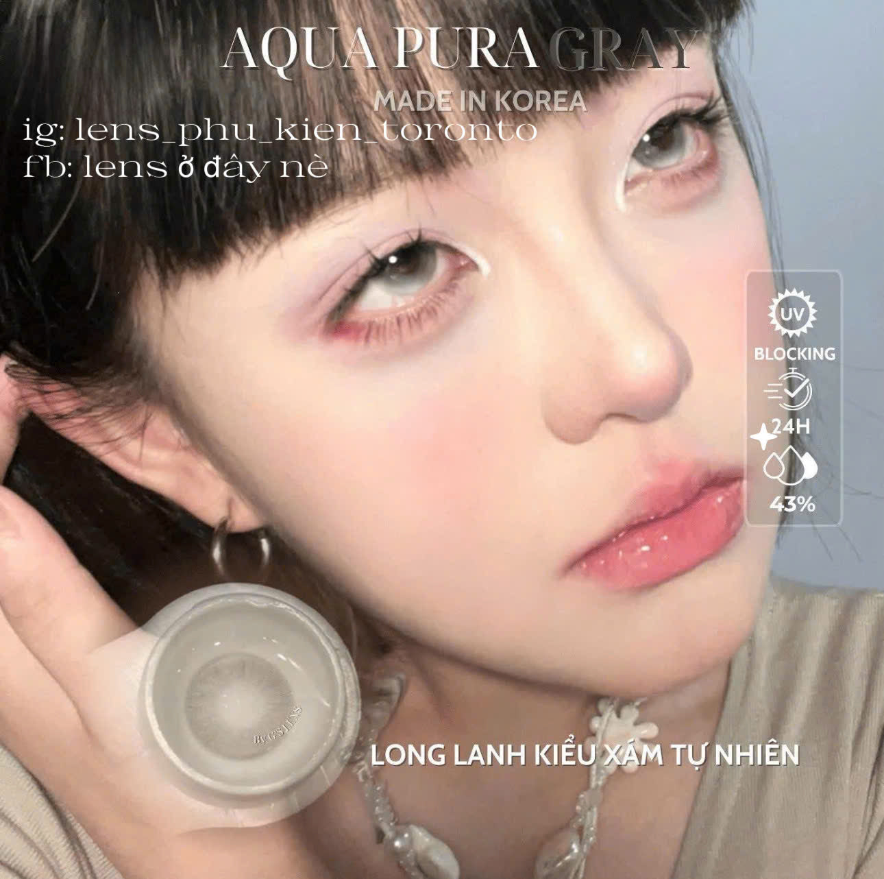 Contact Lens cao cấp - Aqua Pura Gray