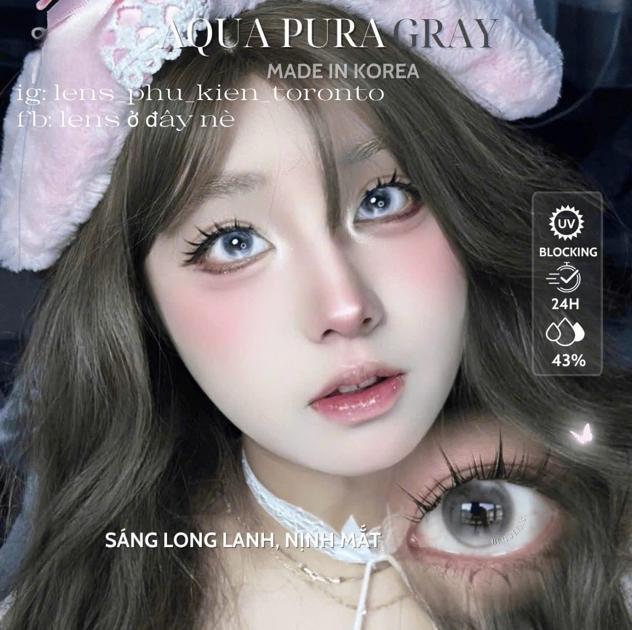 Contact Lens cao cấp - Aqua Pura Gray