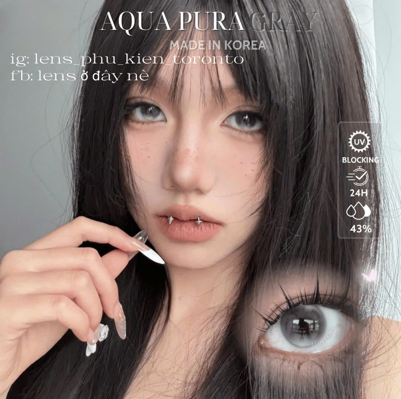 Contact Lens cao cấp - Aqua Pura Gray