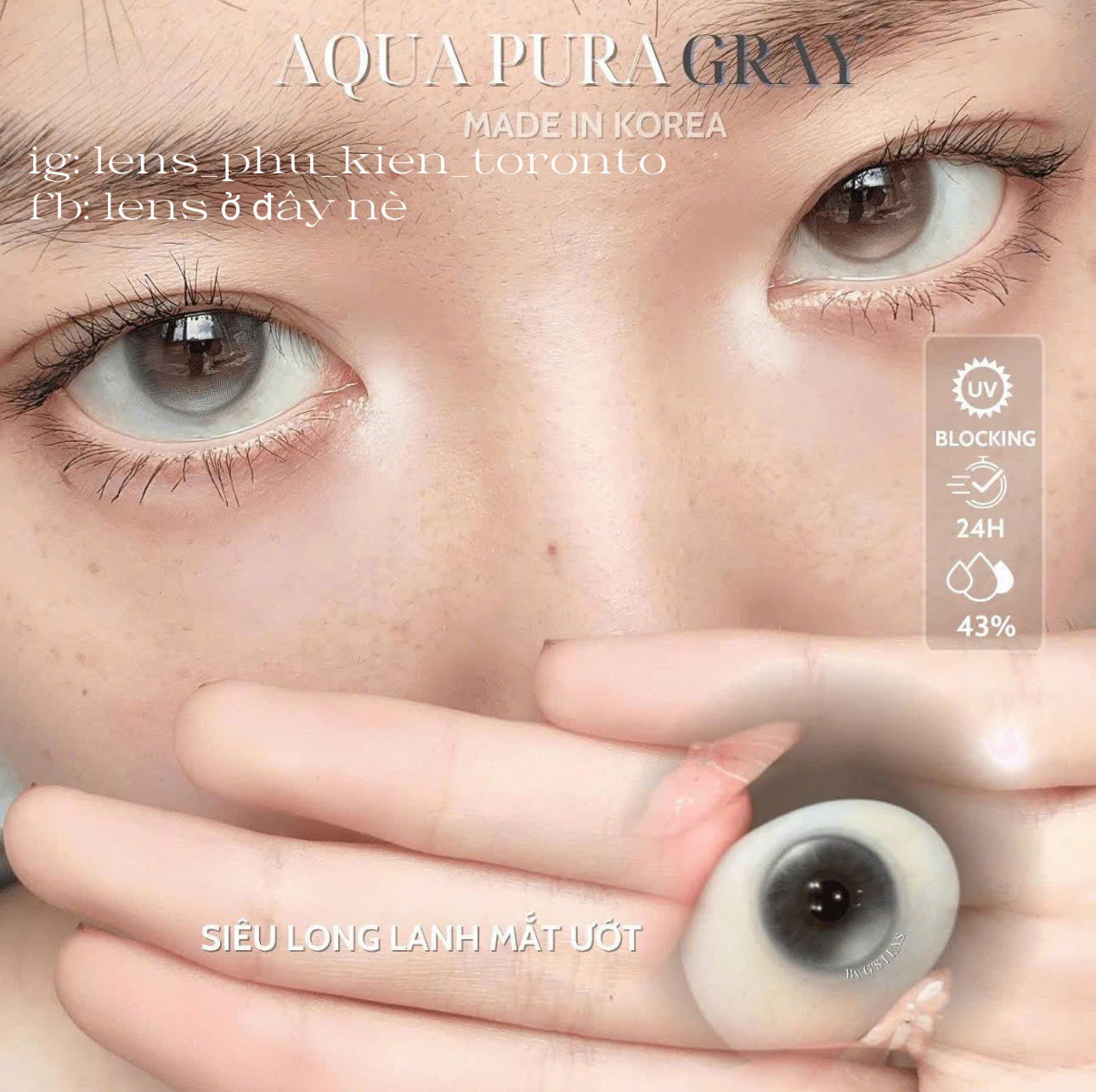 Contact Lens cao cấp - Aqua Pura Gray