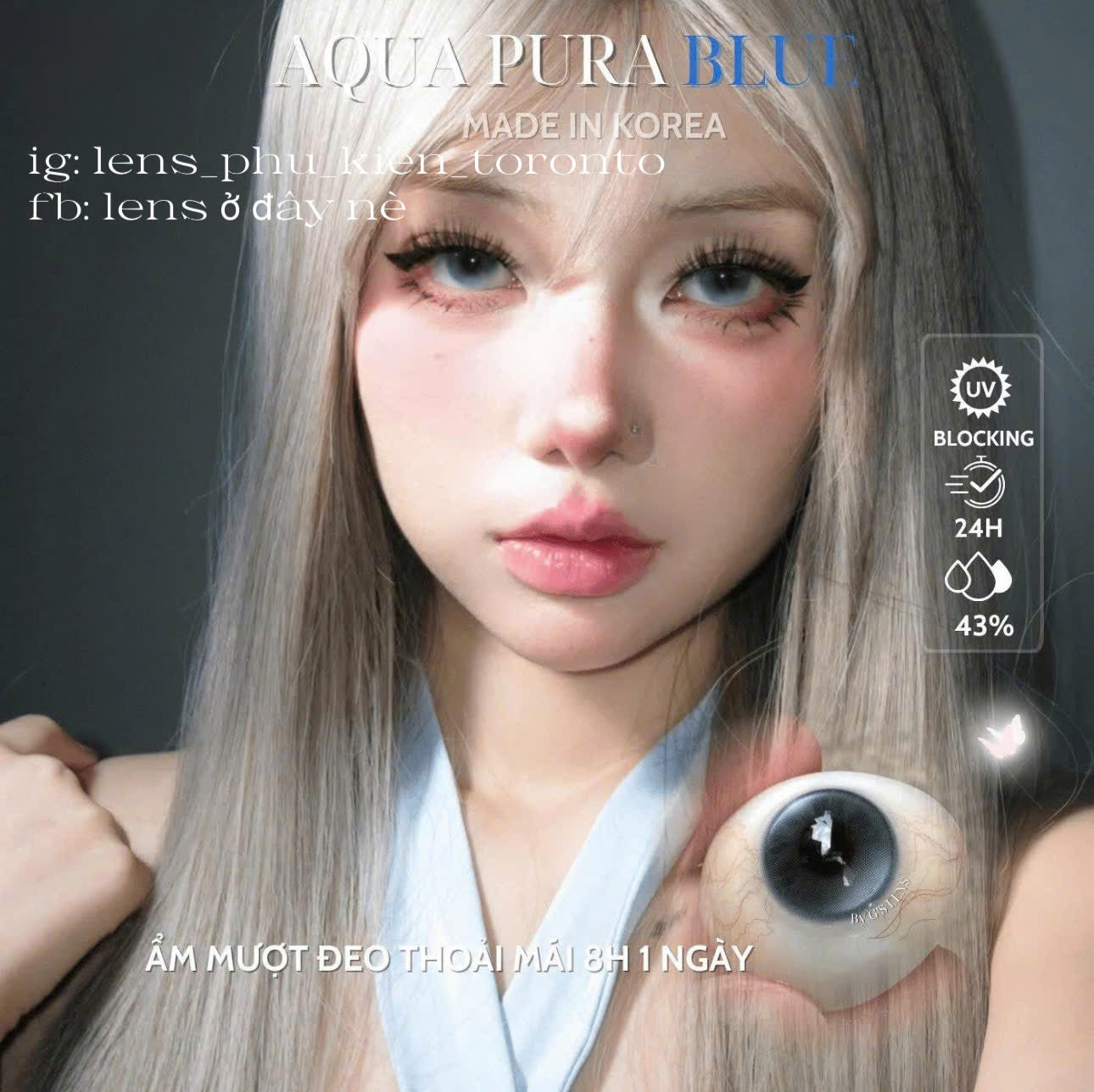 Contact Lens cao cấp - Aqua Pura Blue