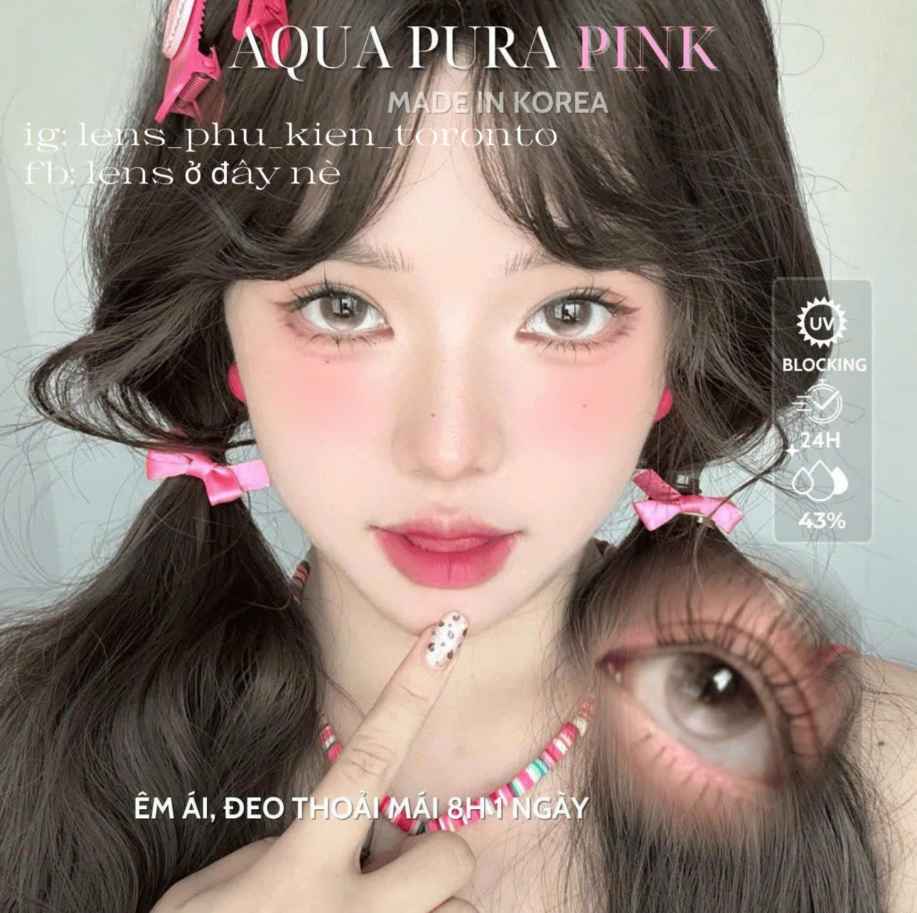 Contact Lens cao cấp - Aqua Pura Pink