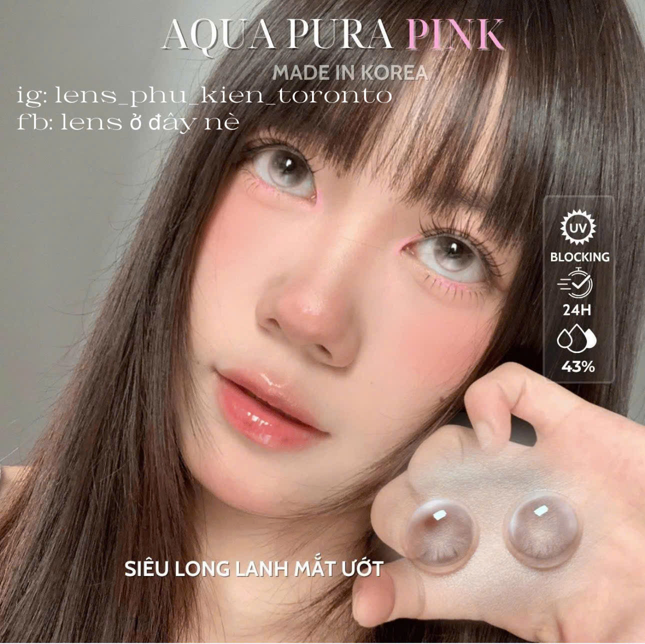 Contact Lens cao cấp - Aqua Pura Pink