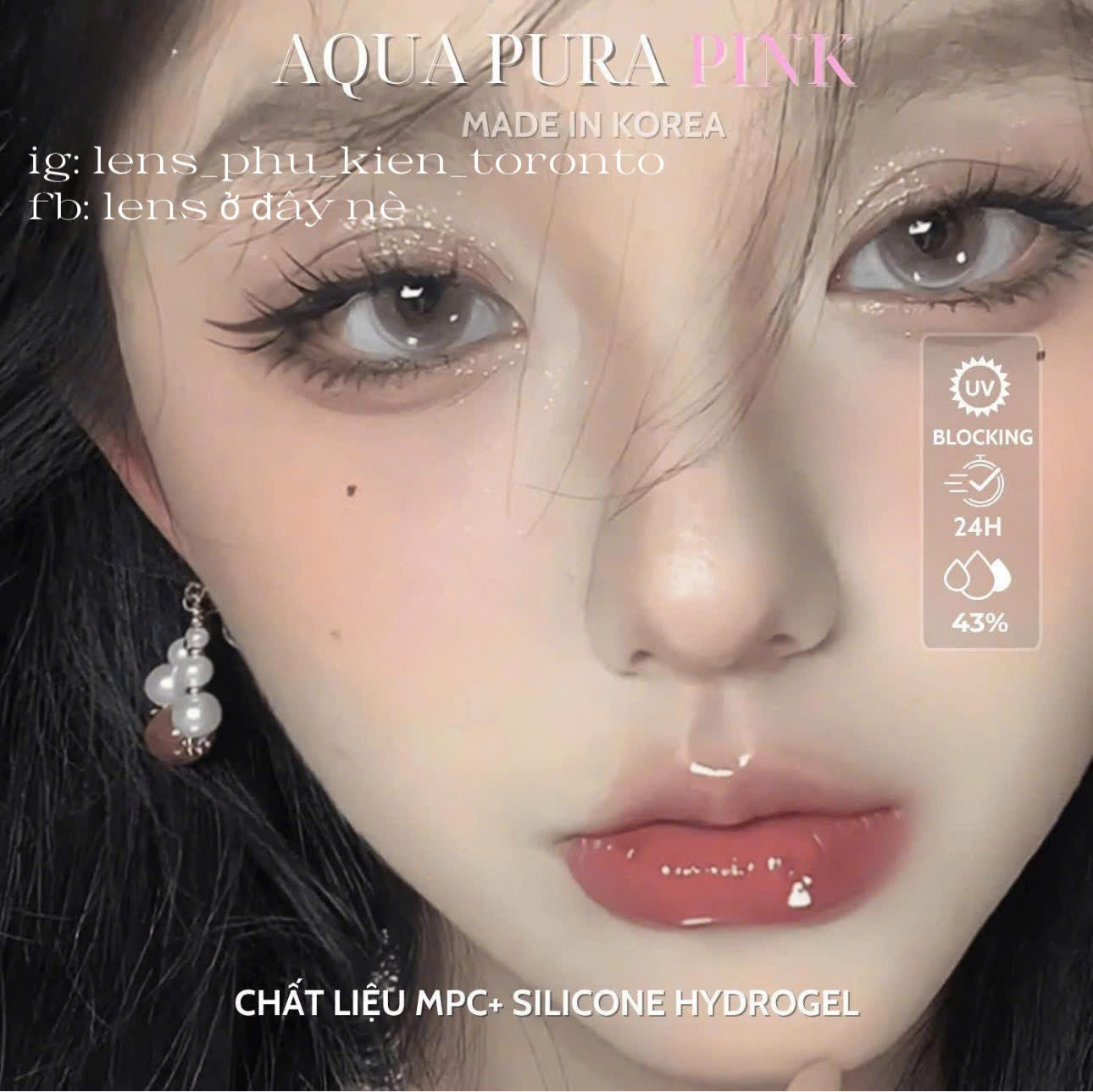 Contact Lens cao cấp - Aqua Pura Pink