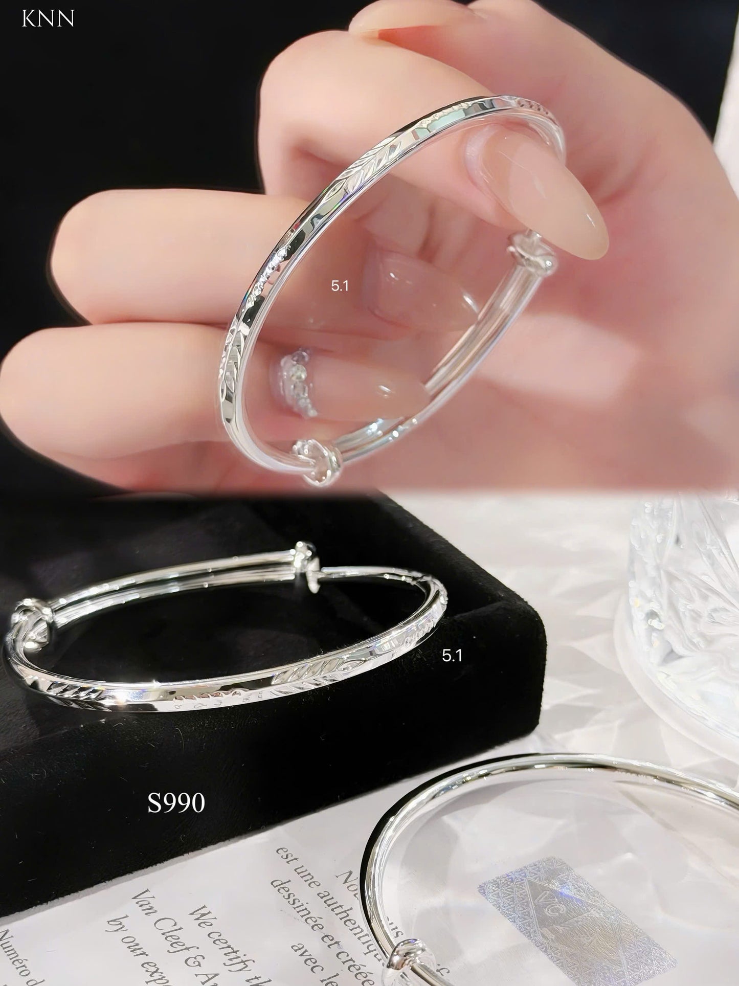 Lắc bạc S999 sắc nét freesize dễ chỉnh
