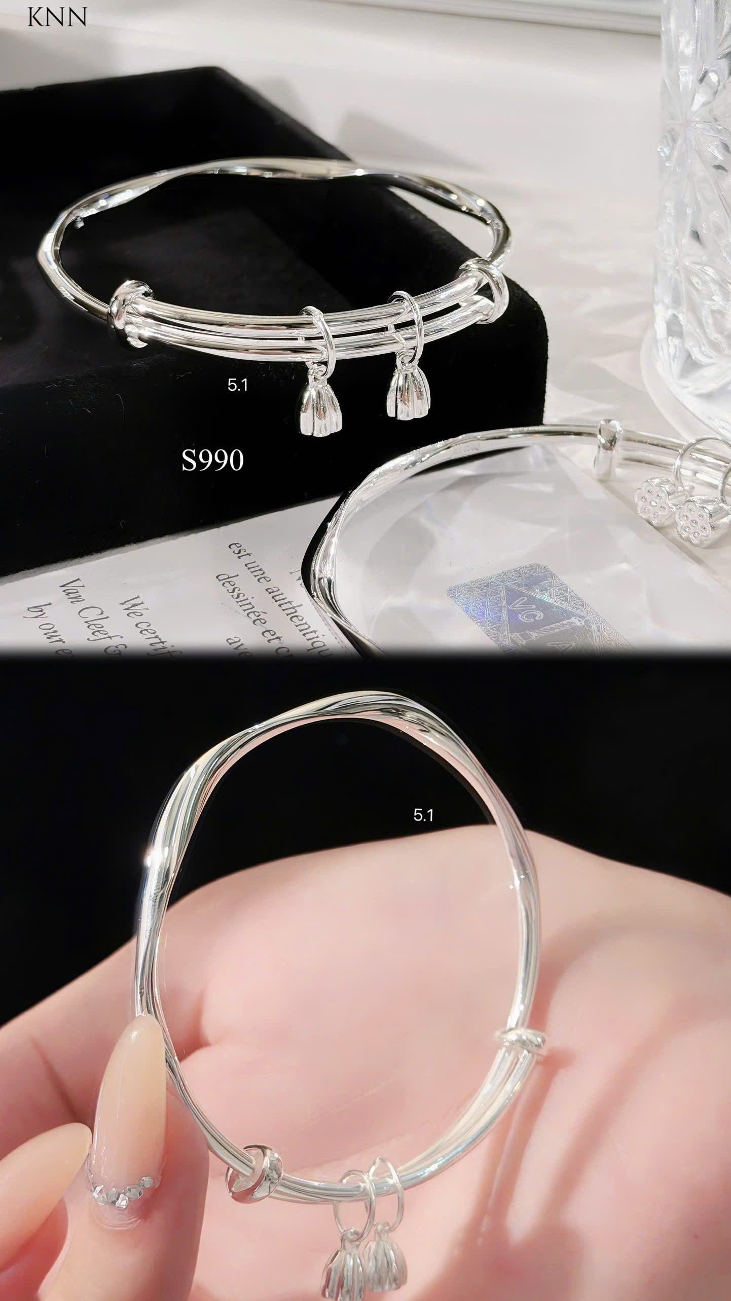 Lắc bạc S999 sắc nét freesize dễ chỉnh