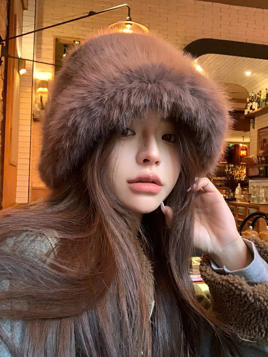Mũ bucket lông mềm mịn mùa đông