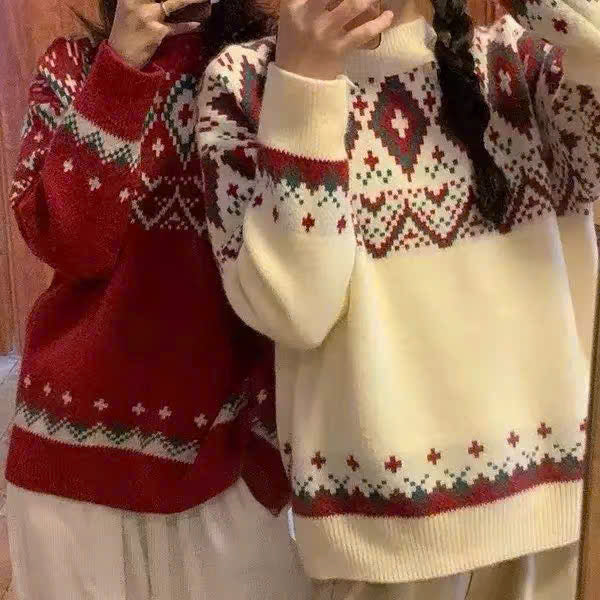 Áo len tay dài phong cách Giáng sinh cho bé