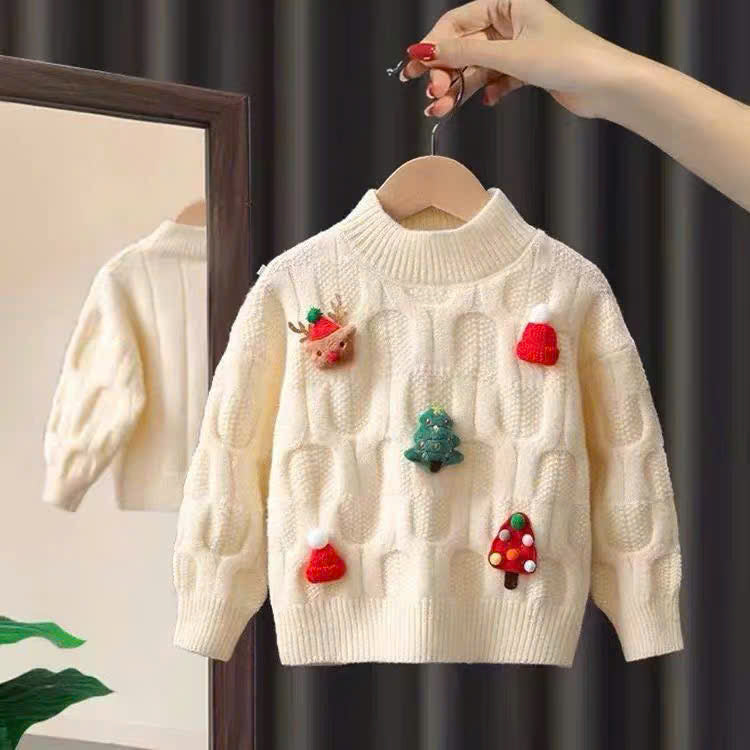 Áo len tay dài phong cách Giáng sinh cho bé