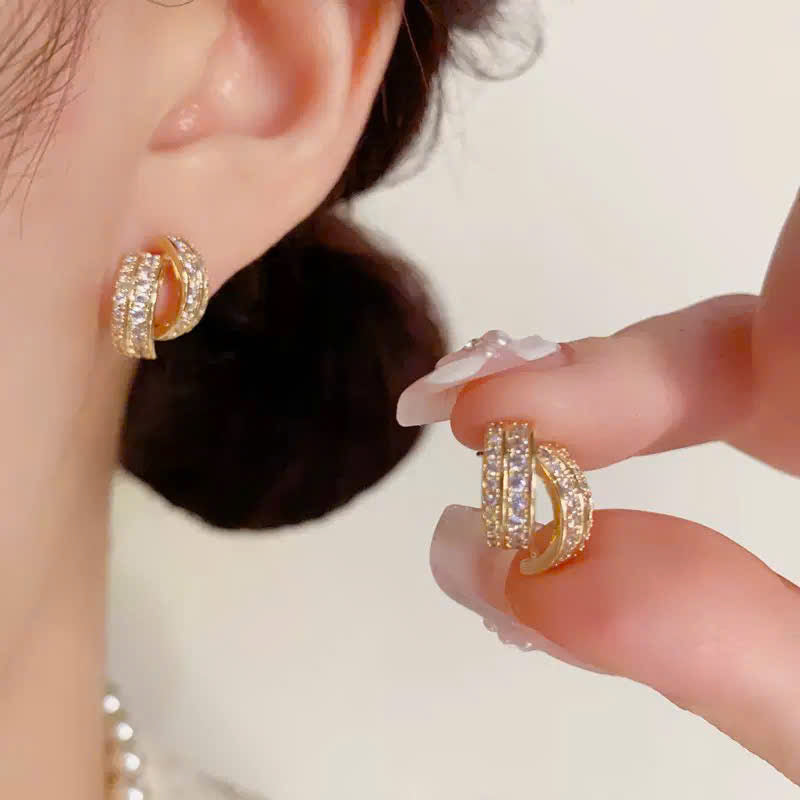 Khuyên tai thời trang chuôi bạc S925 không gây kích ứng