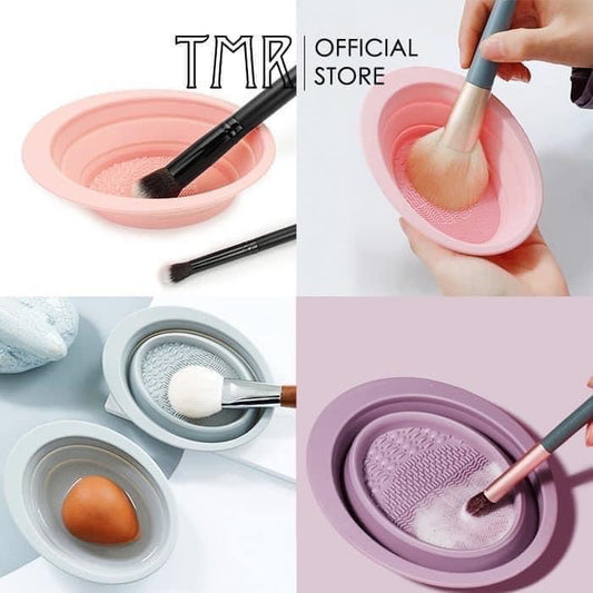 Chậu silicone mini rửa cọ make-up có sẵn