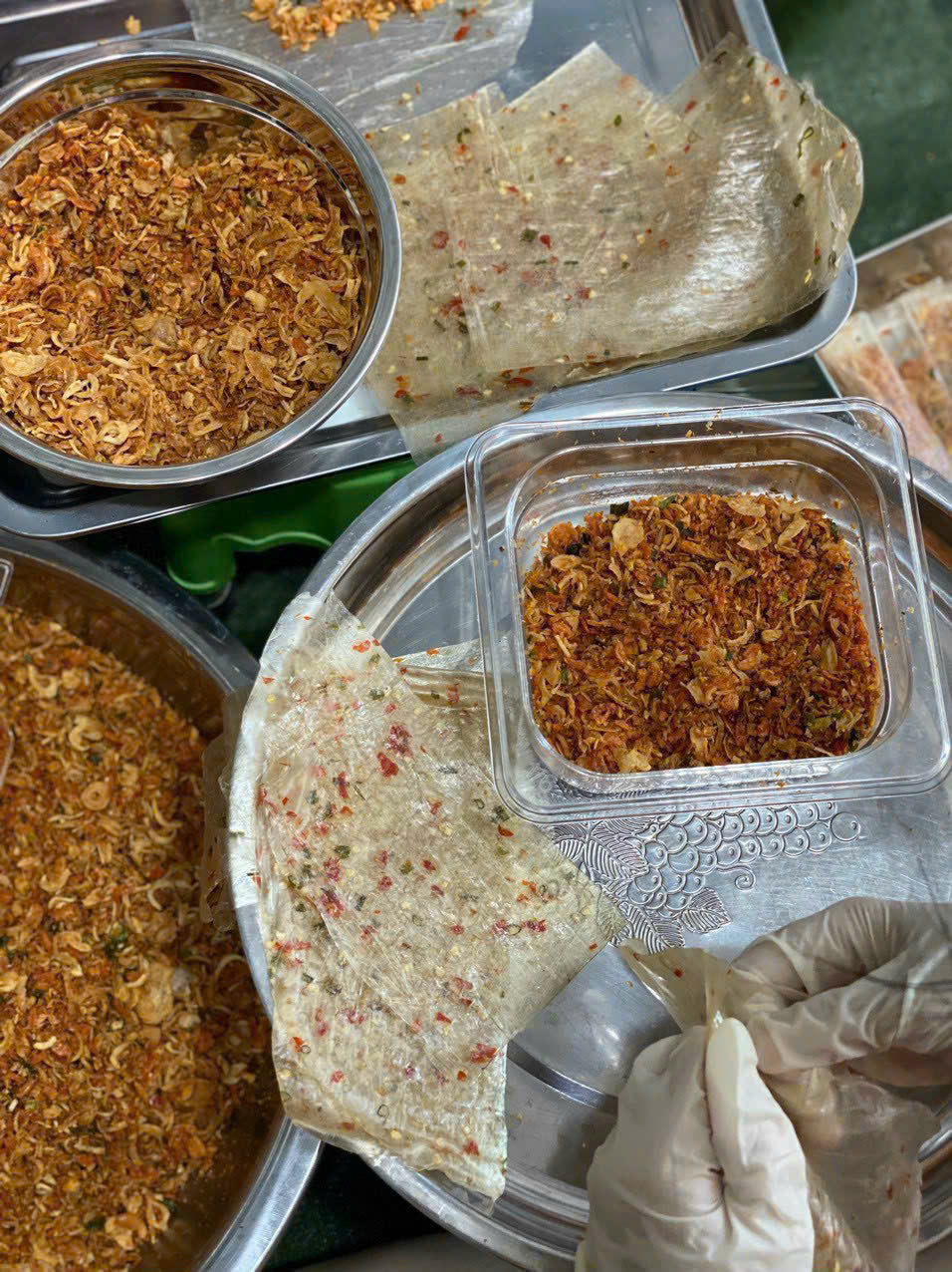 Xâu bánh tráng dẻo ruốc tép