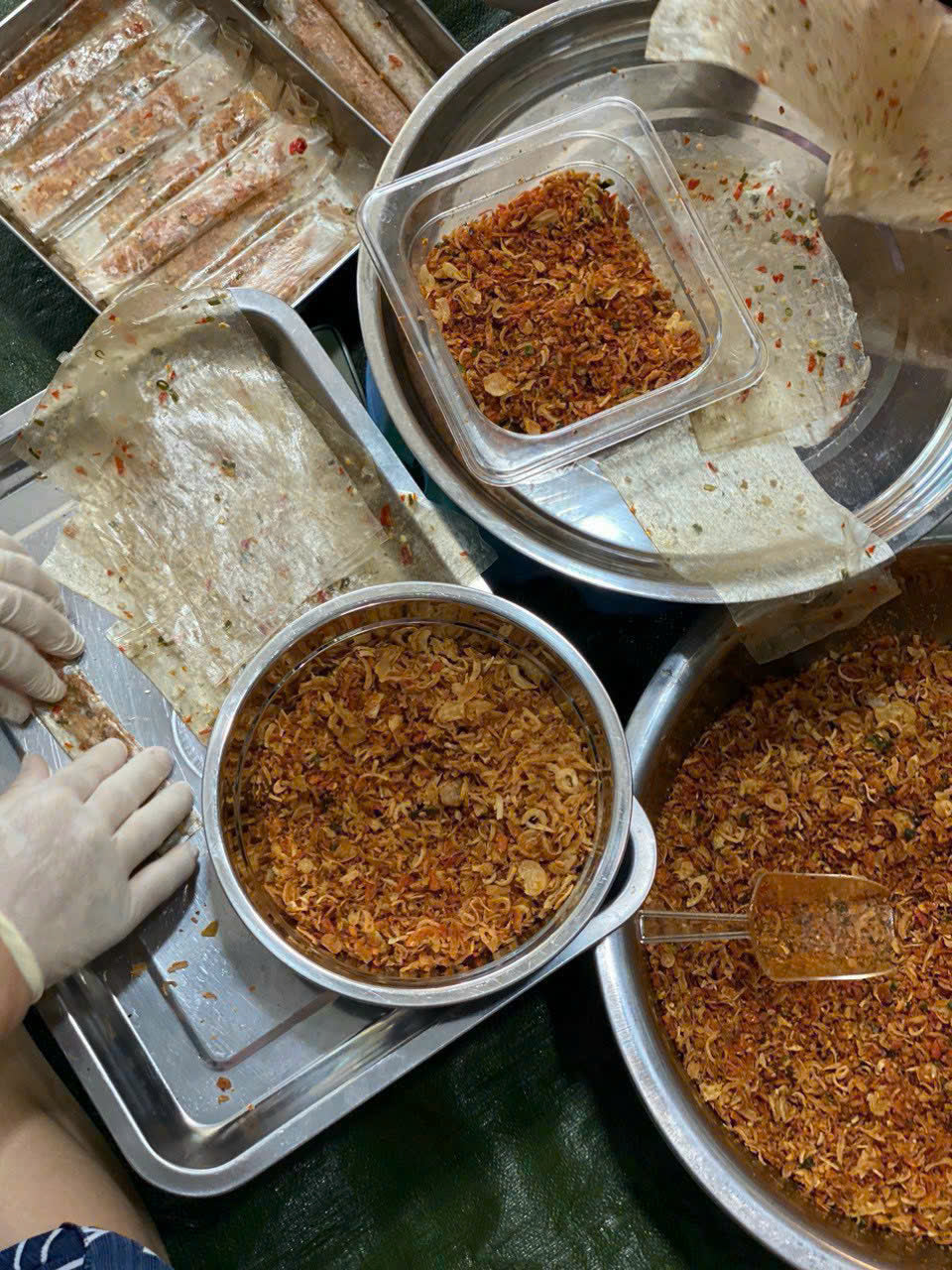 Xâu bánh tráng dẻo ruốc tép