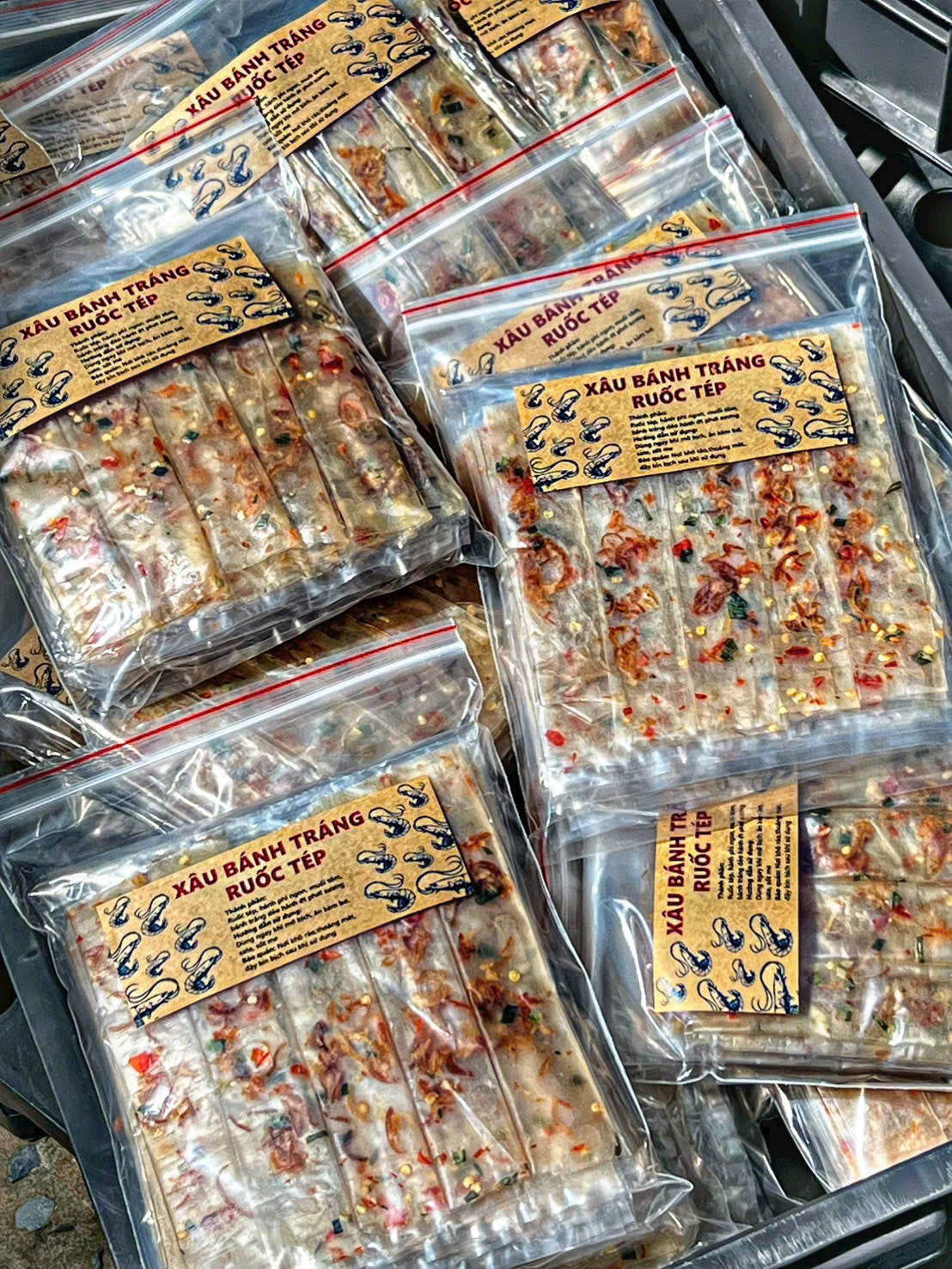 Xâu bánh tráng dẻo ruốc tép