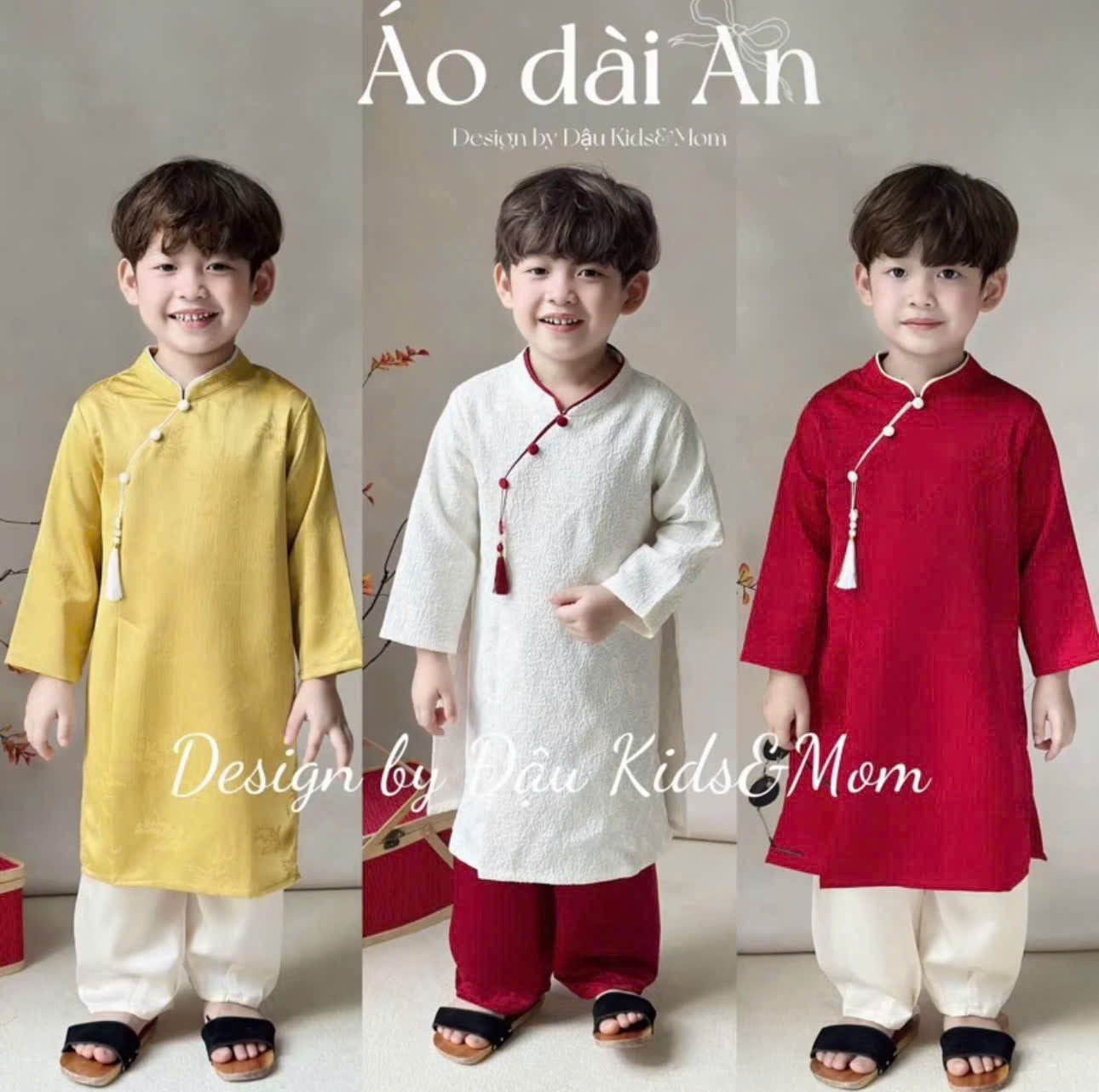 Bộ sưu tập áo dài cho bé trai, bé gái và mẹ