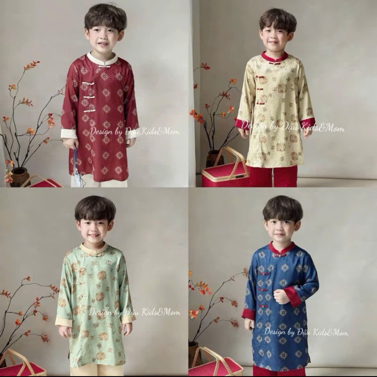 Bộ sưu tập áo dài cho bé trai, bé gái và mẹ