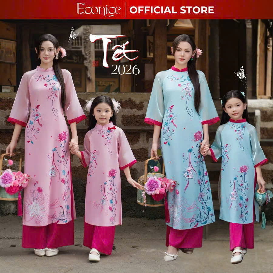 Bộ sưu tập áo dài cho bé trai, bé gái và mẹ