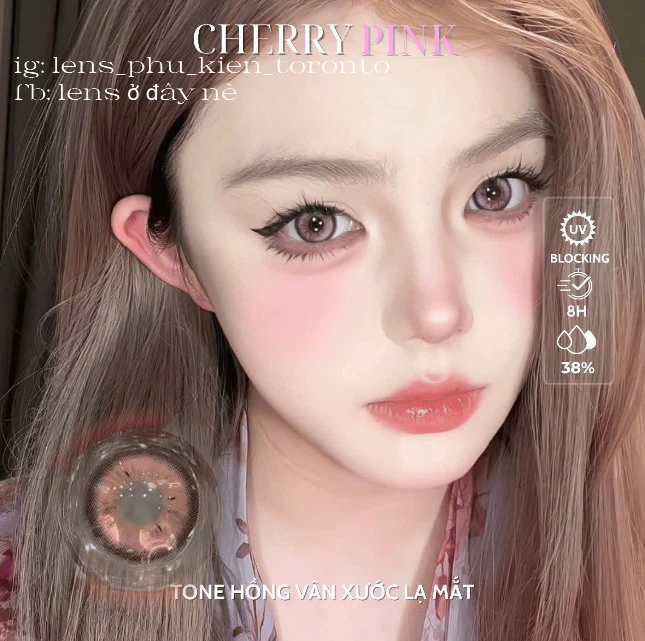 Contact lens - Cherry Pink