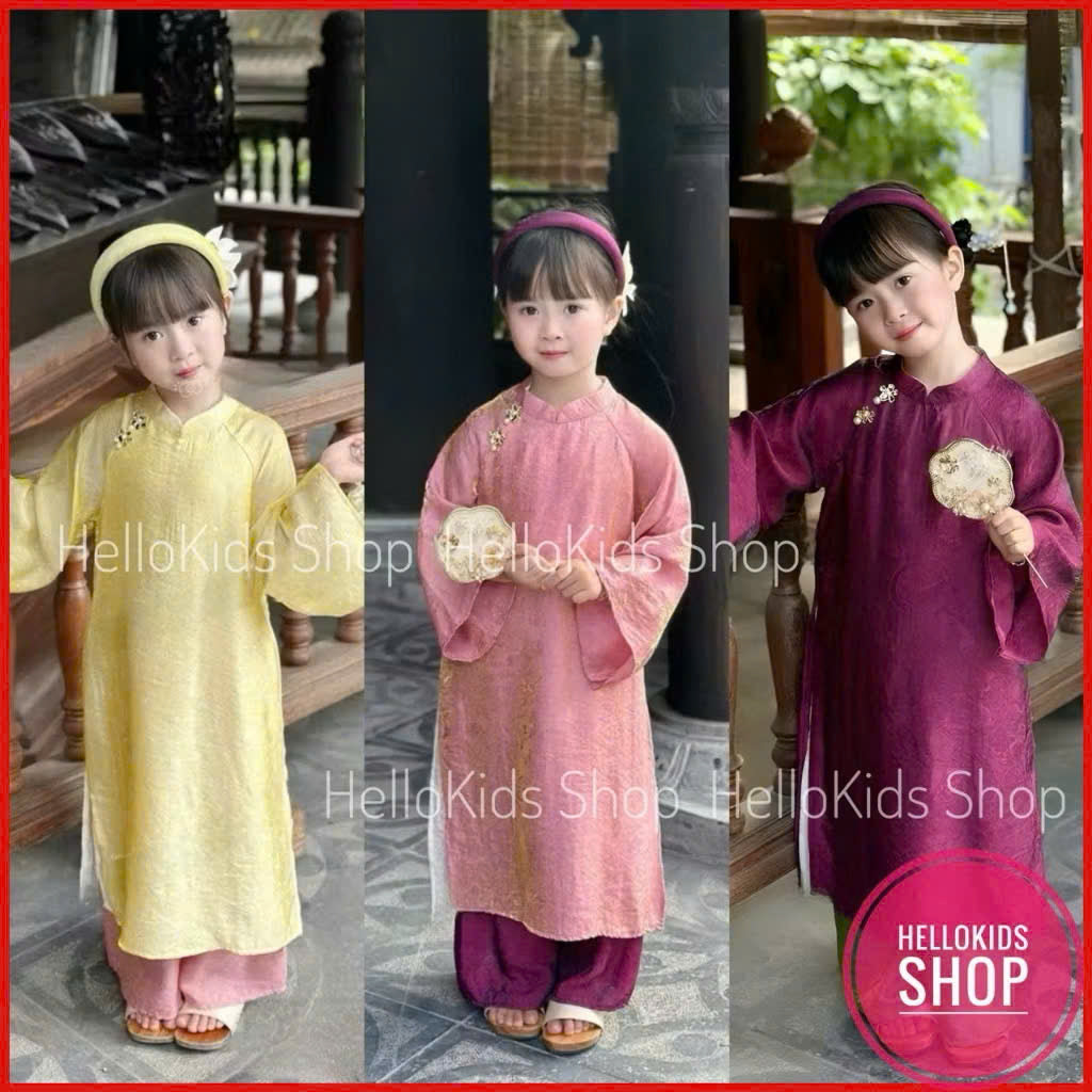Bộ sưu tập áo dài Tết cho bé trai, bé gái