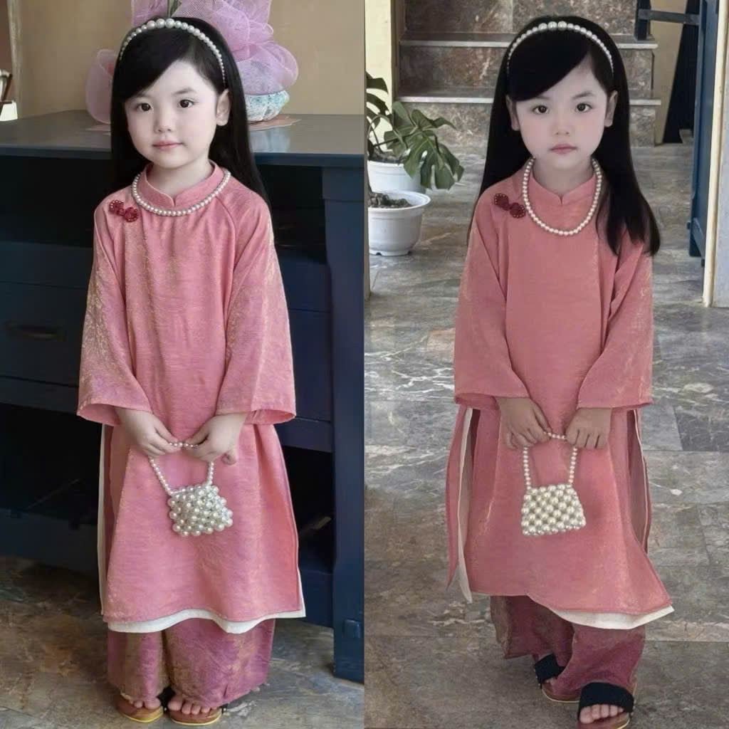 Bộ sưu tập áo dài Tết cho bé trai, bé gái