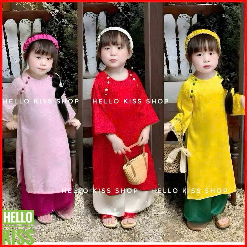Bộ sưu tập áo dài Tết cho bé trai, bé gái