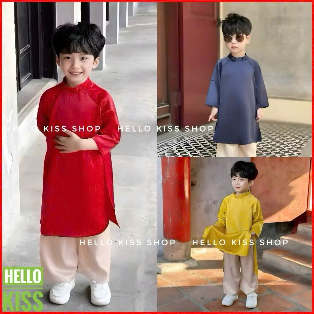 Bộ sưu tập áo dài Tết cho bé trai, bé gái