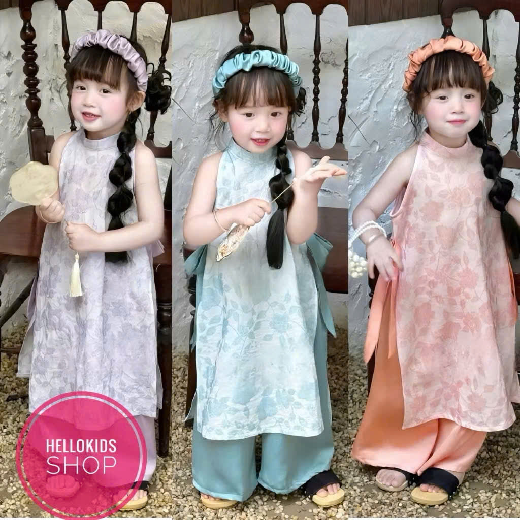 Bộ sưu tập áo dài Tết cho bé trai, bé gái