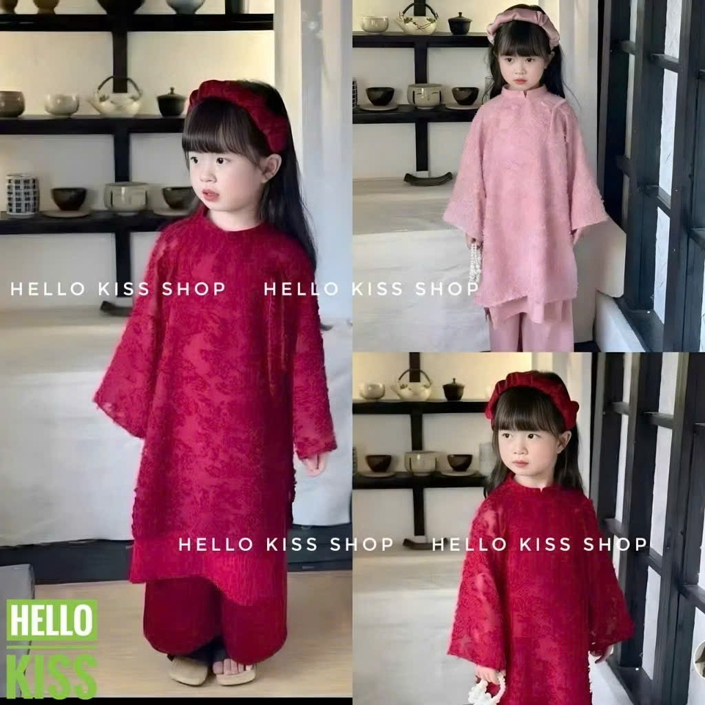 Bộ sưu tập áo dài Tết cho bé trai, bé gái