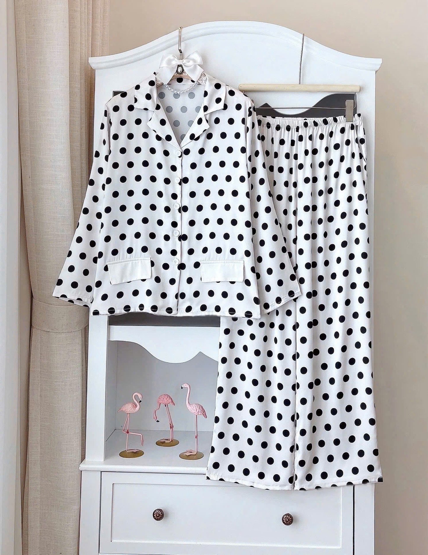 Bộ pijama cổ nhọn 2 nắp túi phối màu hot