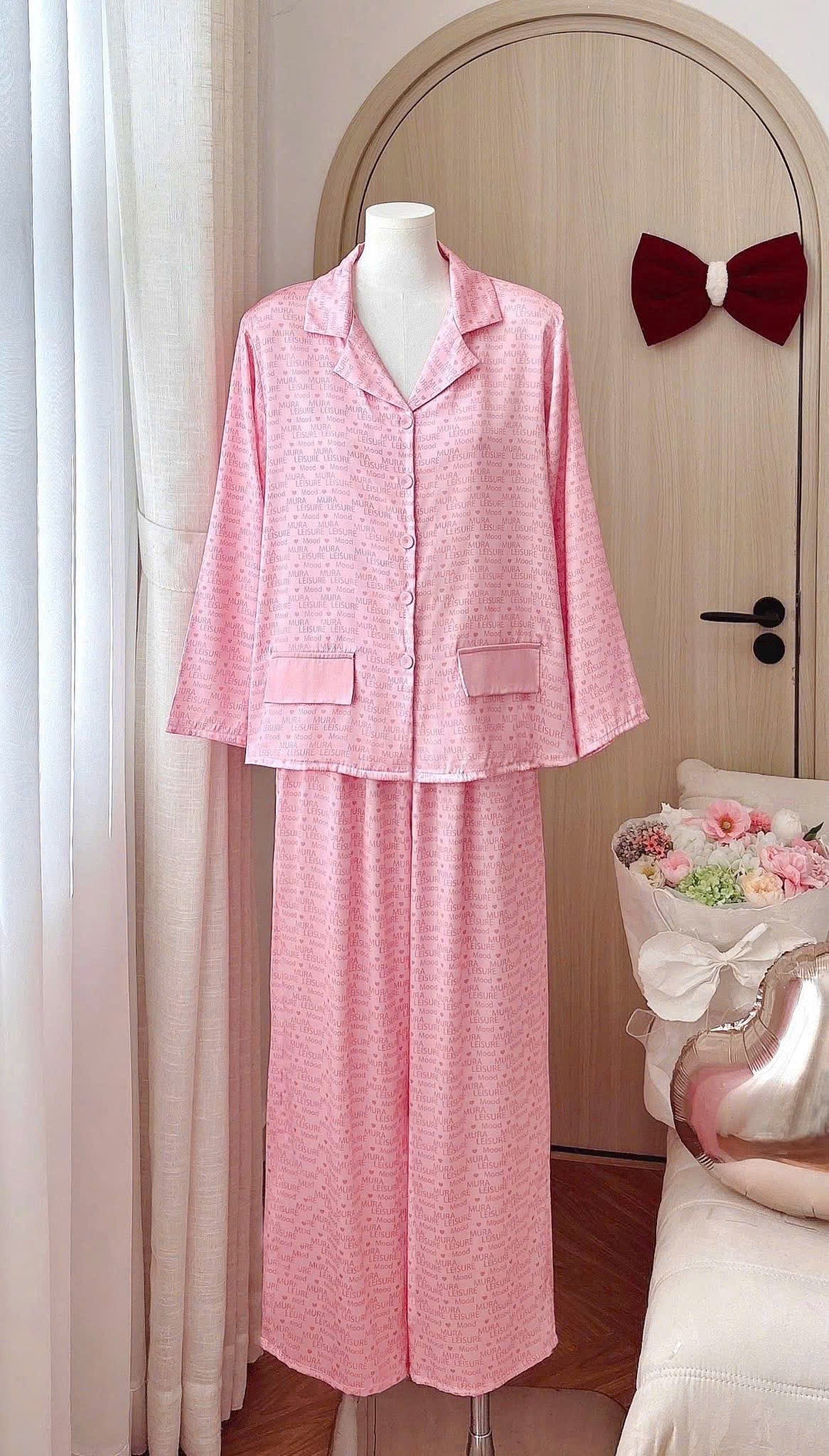 Bộ pijama cổ nhọn 2 nắp túi phối màu hot