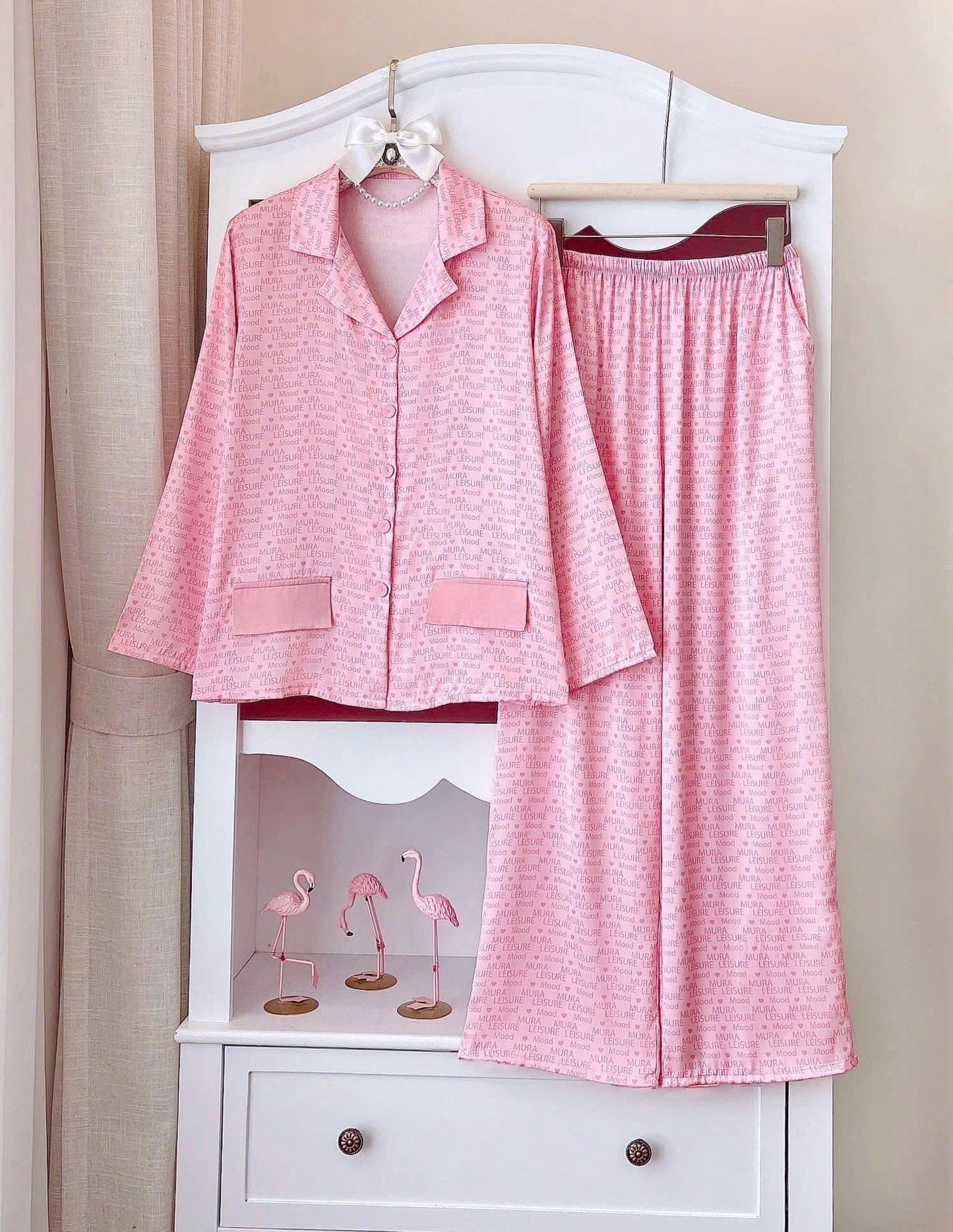 Bộ pijama cổ nhọn 2 nắp túi phối màu hot