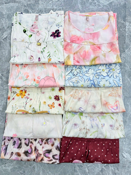 Bộ ngủ lững Flamingo cánh tiên 9 tấc hoạ tiết hoa new