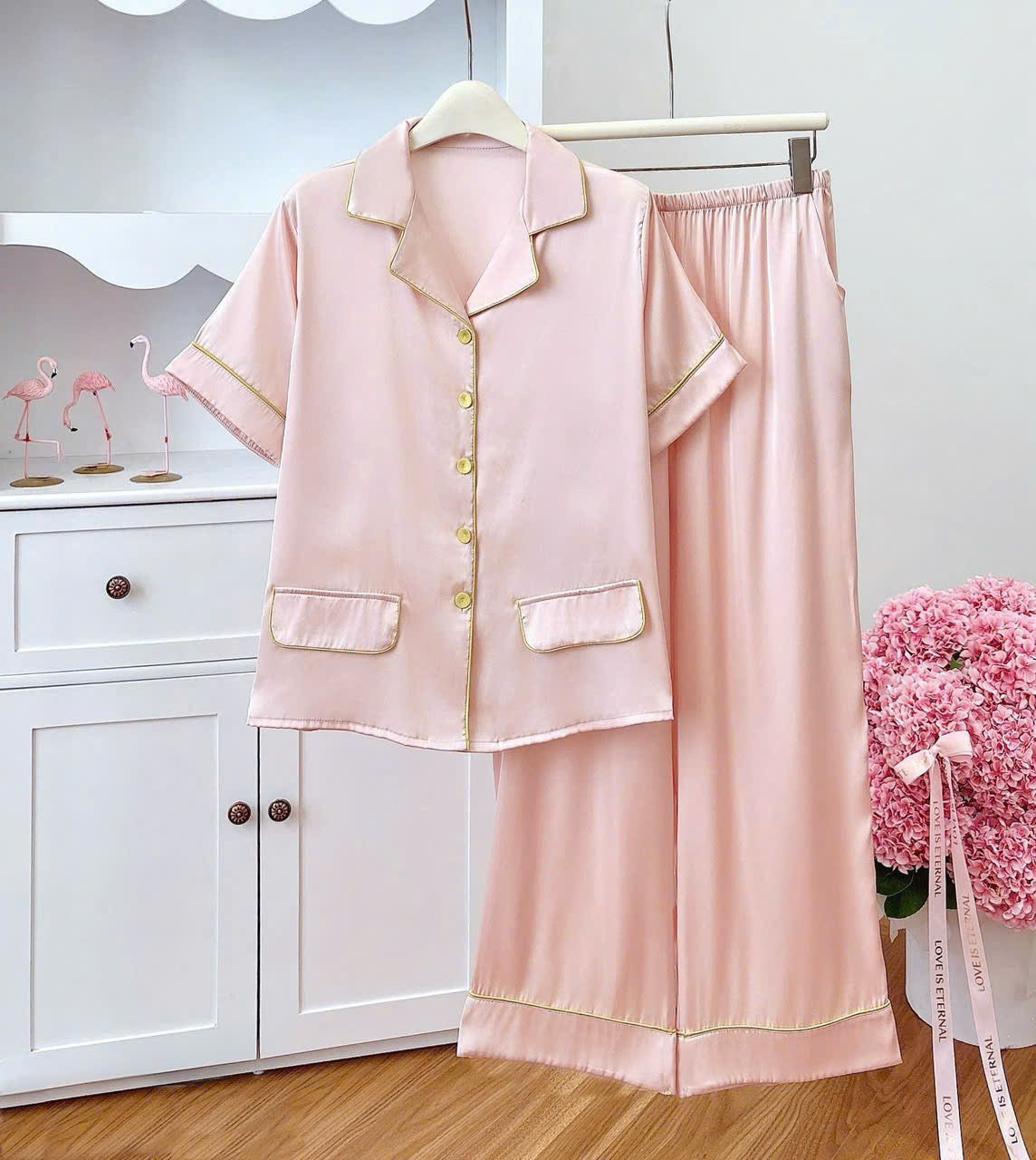 Bộ sưu tập pijama cao cấp áo tay ngắn quần dài latin