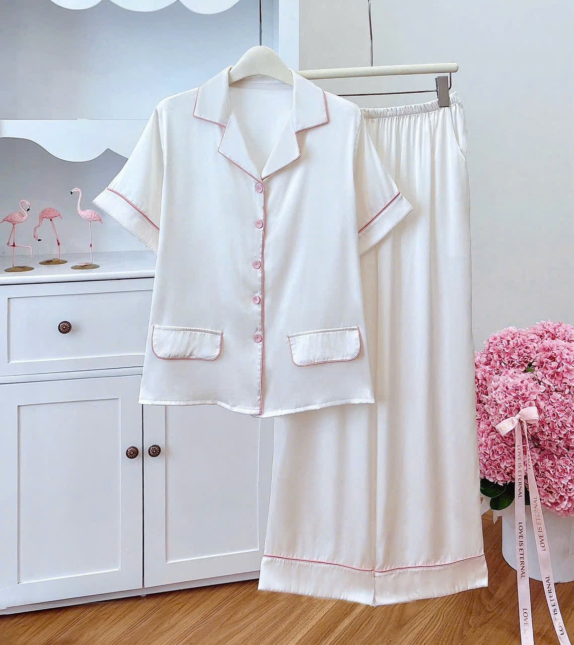 Bộ sưu tập pijama cao cấp áo tay ngắn quần dài latin