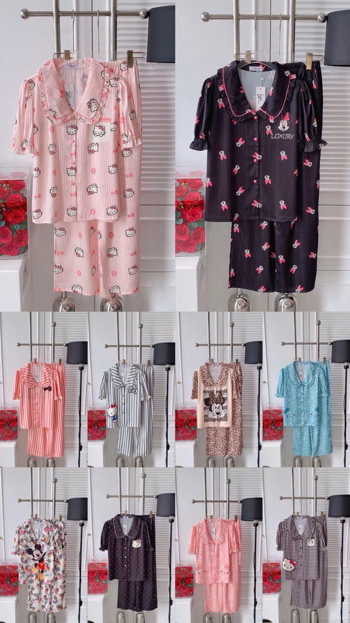 Bộ sưu tập pijama cao cấp áo tay ngắn quần dài latin