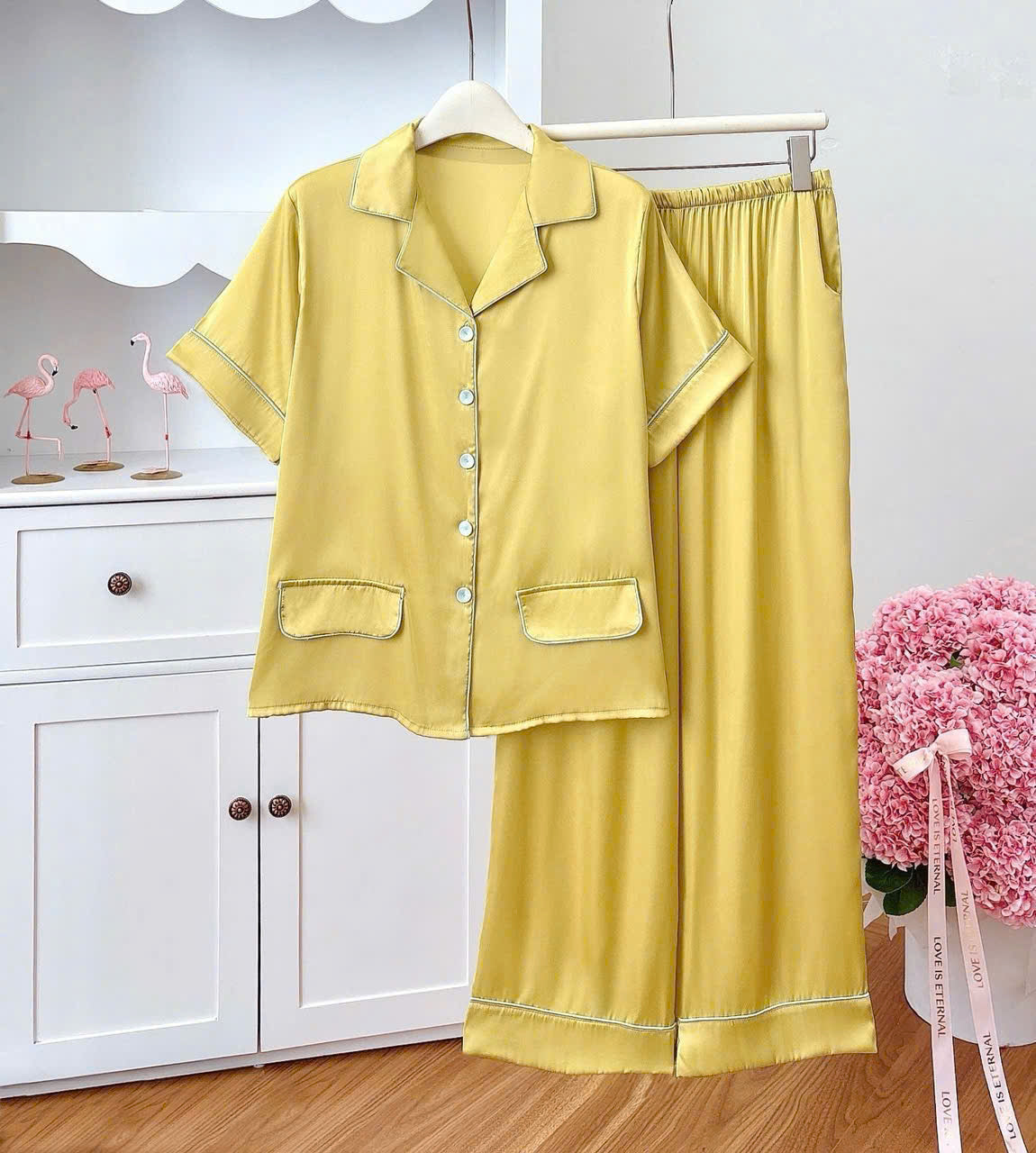 Bộ sưu tập pijama cao cấp áo tay ngắn quần dài latin
