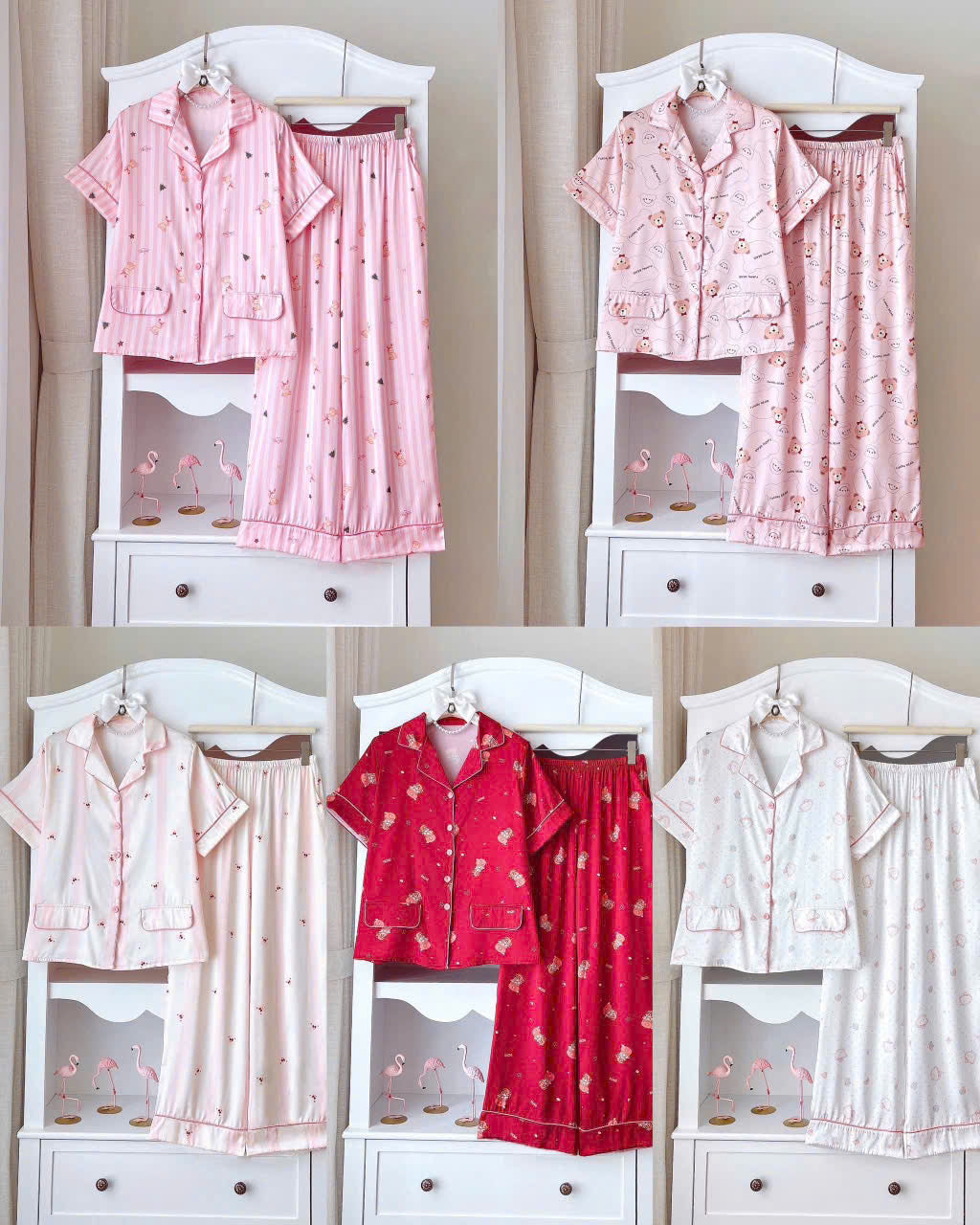 Bộ sưu tập pijama cao cấp áo tay ngắn quần dài latin